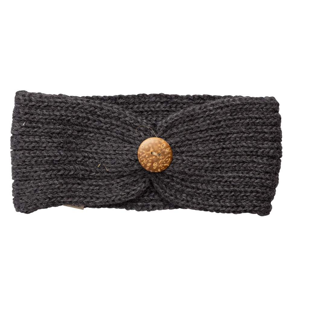 Charcoal alpaca knit headband