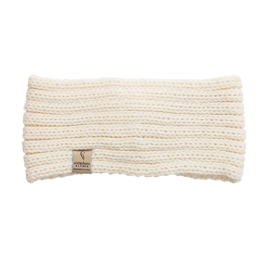 Cream alpaca knit headband