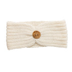 White alpaca knit headband