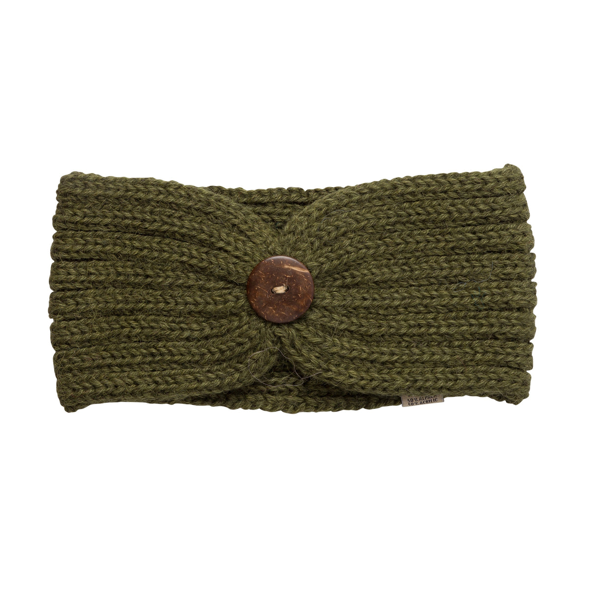 Mossy Green alpaca knit headband