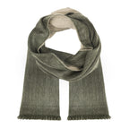 Alpaca Green / Tan Double Weave Scarf