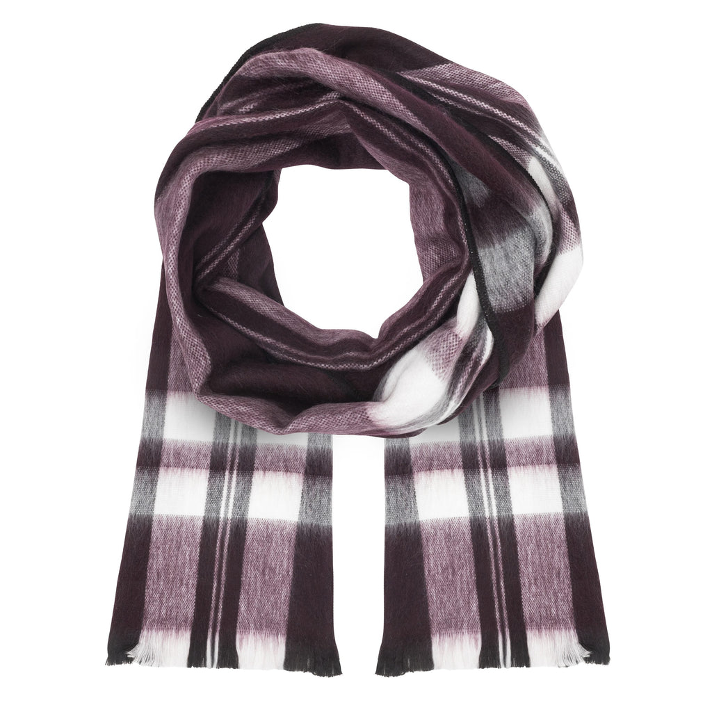 Alpaca Wine White Pattern Scarf