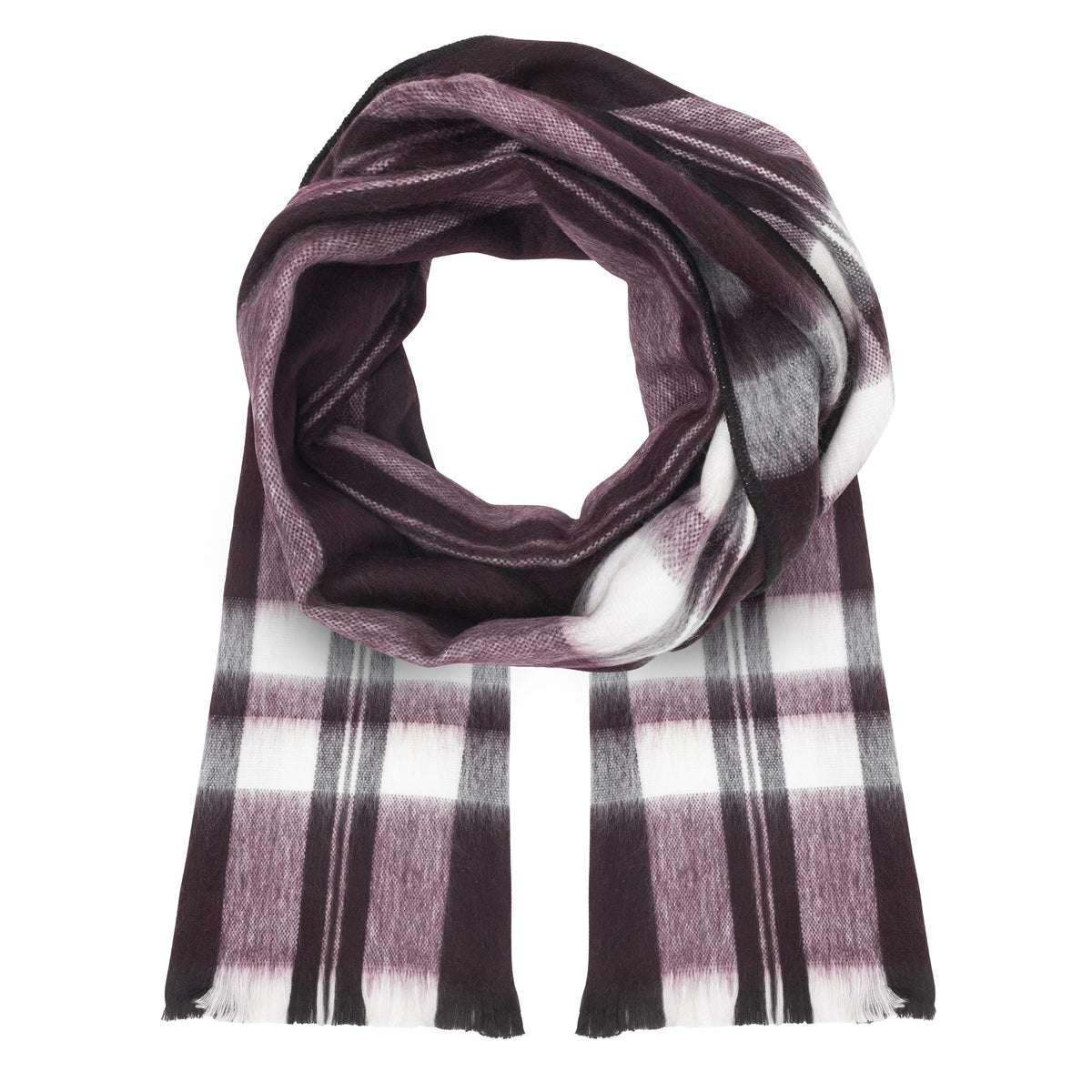 Dark Purple Plaid alpaca scarf