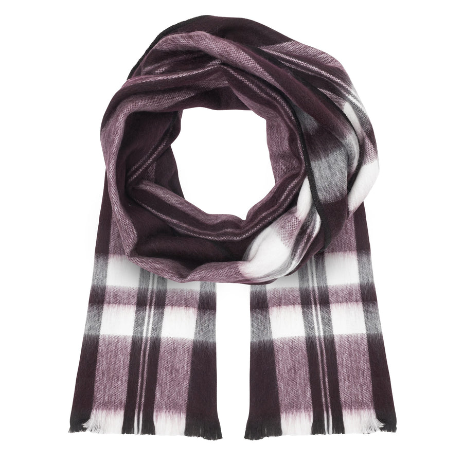 Alpaca Scarf (Dark Purple Plaid)