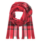 Alpaca Maroon Red White Pattern Scarf