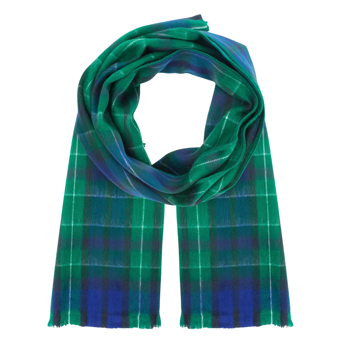 Alpaca Green Blue Black White Pattern Scarf